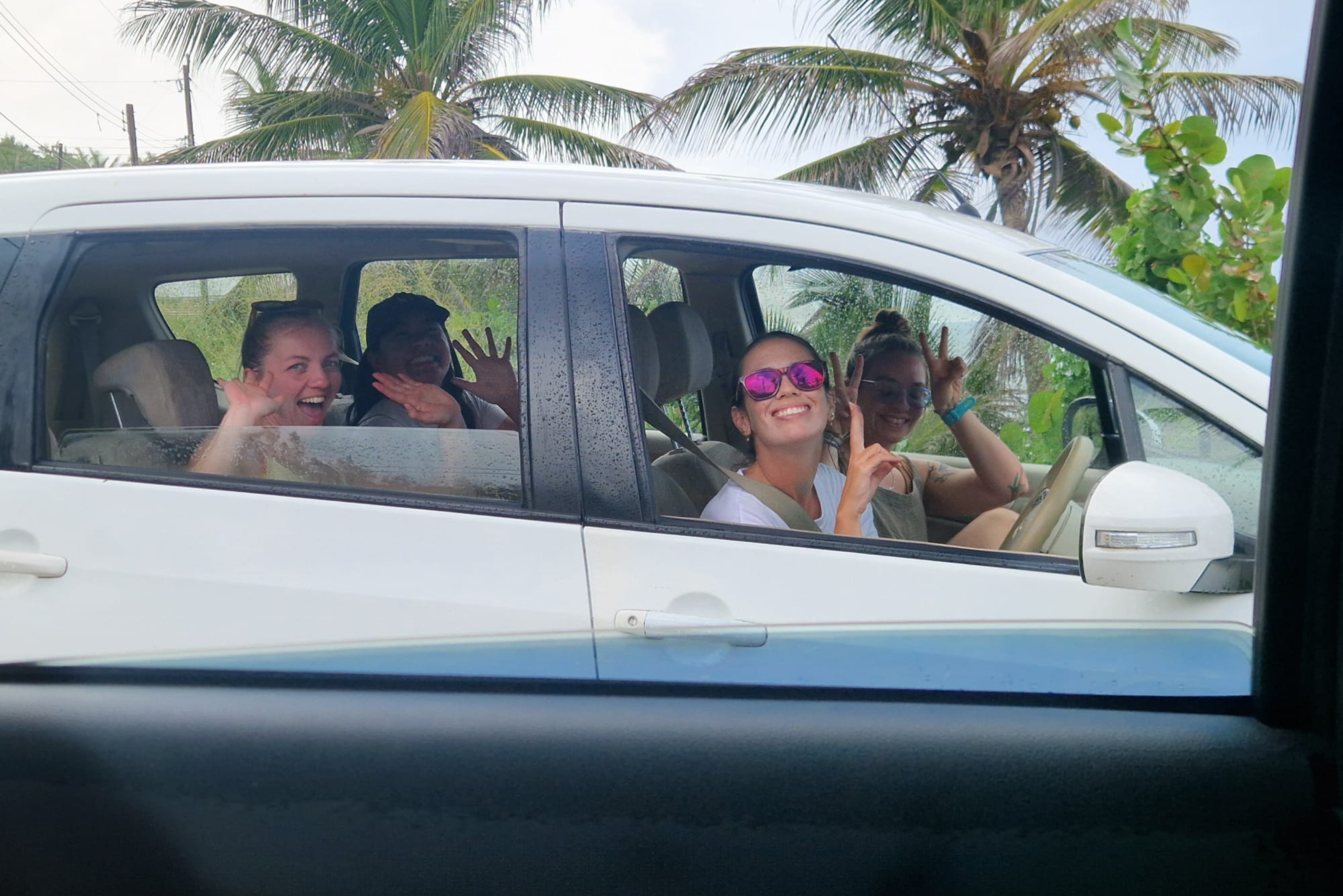 Girls getting picked up at the airport