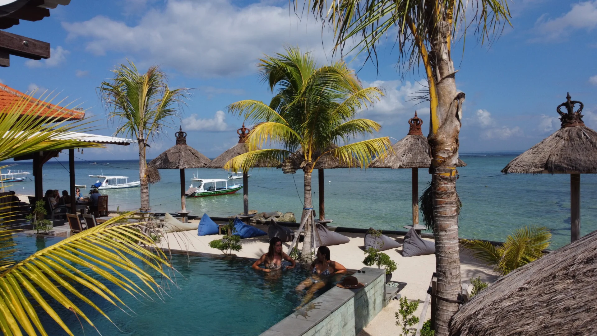 sea front accommodation with infinity pool