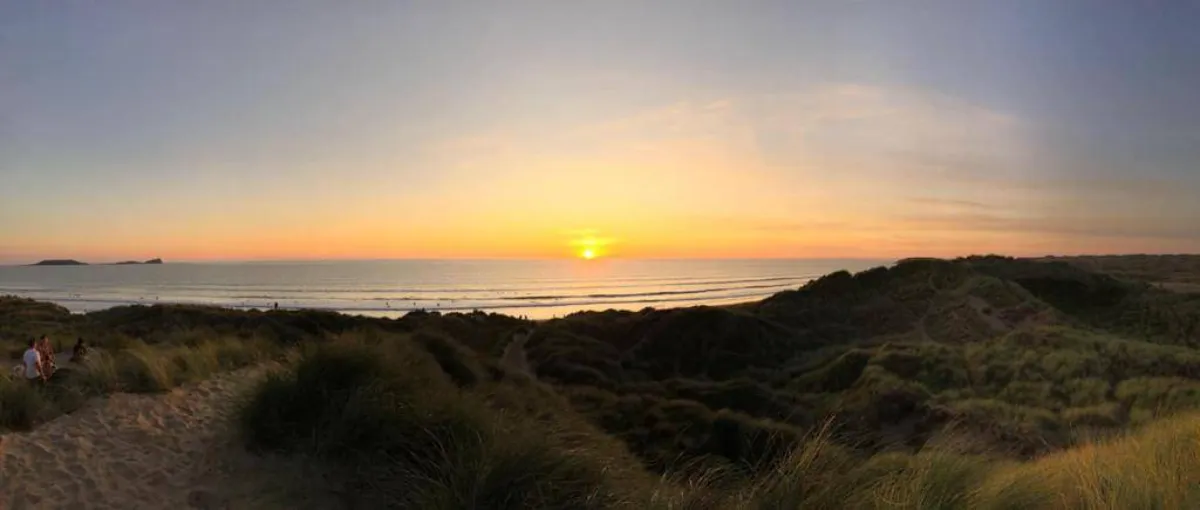 Wales surfing Beach Sunset