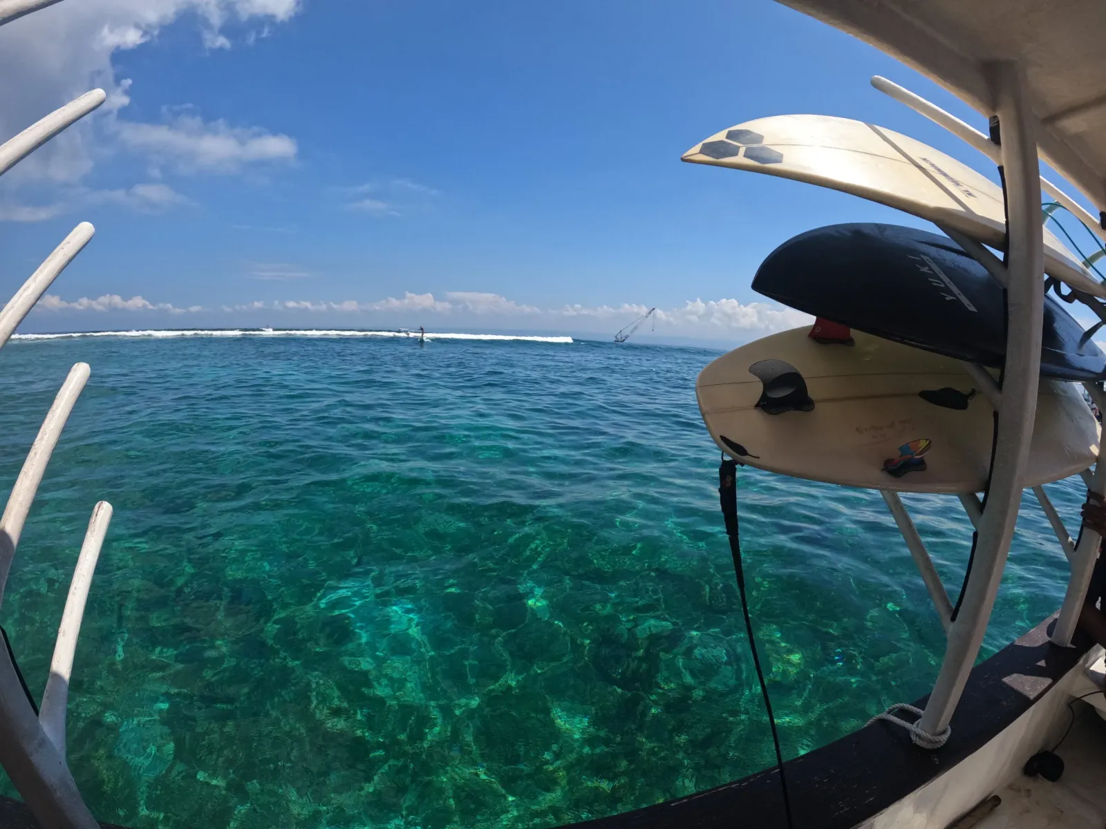 Nusa Lembongan Bali surfboards on boat