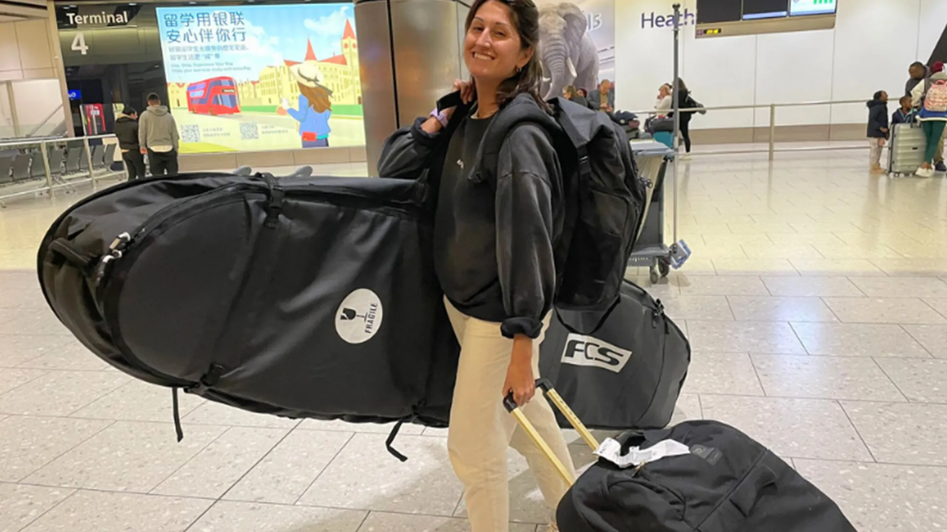 Female solo surf travel