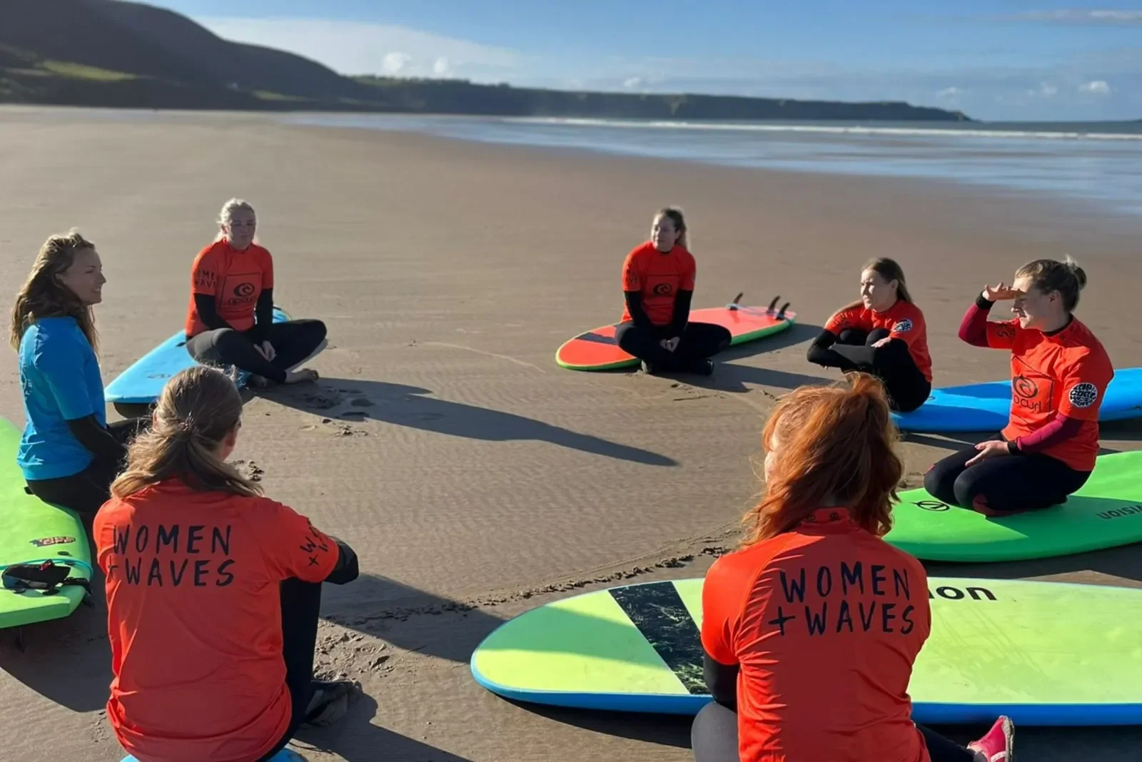 Wales surfers getting coaching