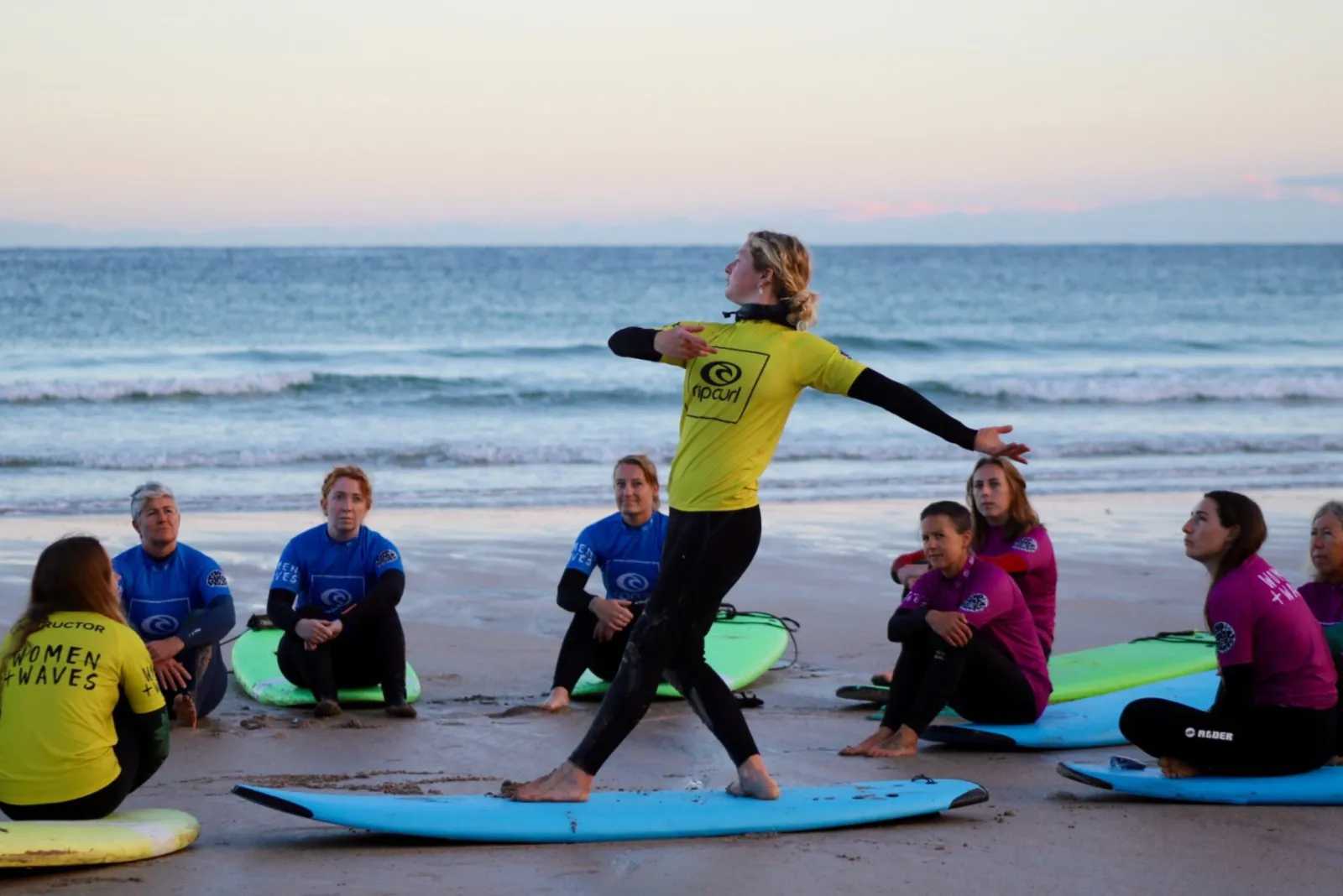 Female surfer on the beach